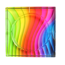 厂家直销方形彩印烟灰缸批发水晶小摆件创意烟灰缸家居装饰品