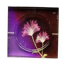 精品新款方形彩印烟灰缸烟具水晶摆件工艺品水晶玻璃烟灰缸厂家