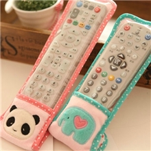 可爱萌物清新大象小象熊猫毛绒布艺电视空调遥控器套防尘保护套