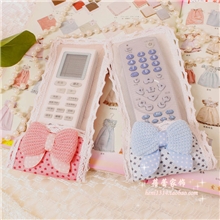 蝴蝶结遥控器套田园蕾丝布艺电视机空调遥控器保护套