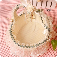 结婚用品蕾丝花瓣篮婚庆篮伴娘手提篮花童撒花篮喜糖篮