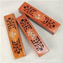 【东兴红木坊】越南红木花梨木工艺品精美贝花筷子盒/线香盒批发
