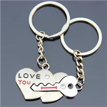 厂家直销爱情1号情侣钥匙扣金属钥匙扣可定制LOGO
