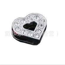 【创意饰品】diy穿带桃心水钻桃心diy饰品批发diy字母钻字母