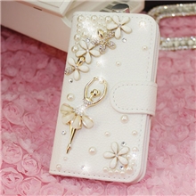 芭蕾舞女孩手机皮套保护套壳手机套珍珠水钻皮套保护套苹果手机壳