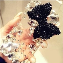 爆款水晶大蝴蝶结苹果手机壳批发iphone4/4s/5手机套水钻宝石