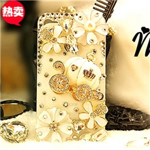 新款苹果手机壳批发iphone4/4s/5手机壳水钻镶钻外壳南瓜车