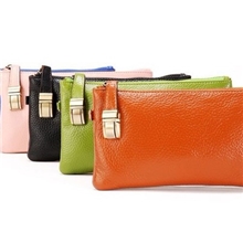 批发2012新款女士真皮长款手包手拿包钱包零钱包手机包招财锁