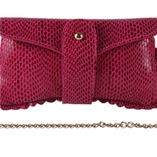 韩版牛皮瓜子纹链条包零钱包蛇纹晚宴包手包女真皮斜挎包/手拿包