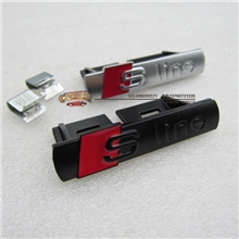 奥迪sline中网标A4A5A6专用亚光材质改装中网标原厂款供应