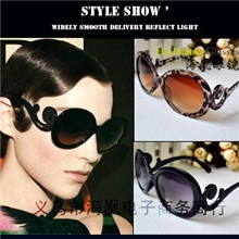 ladygaga小鸟祥云蝴蝶复古圆形太阳眼镜大框潮流墨镜