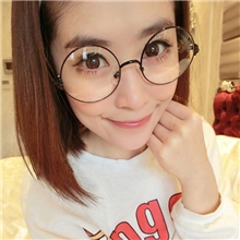克罗心半金属眼镜框复古大圆形眼镜架金属金边平光镜配眼镜潮款