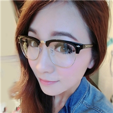 热卖陈冠希同款米钉金属半框架眼镜平光镜近视眼镜框架潮人