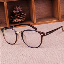 新款时尚复古大框圆框平光眼镜框潮女彩色非主流豹纹框架黑框眼镜
