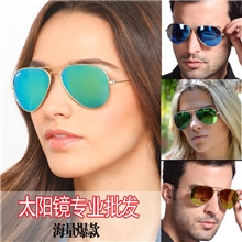 A24男女通用金属蛤蟆镜墨镜彩色反光眼镜厂家品牌太阳眼镜批发