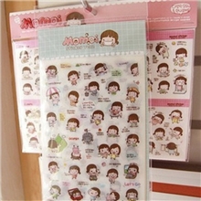 B130爆款！可爱女孩文具默默爱韩国MOMOI第二季透明pvc贴纸