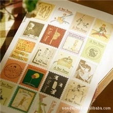 U230韩国可定做复古小王子折叠邮票贴纸装饰贴卡通人物贴纸