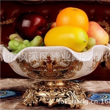 供应厂家直销欧式宫廷复古裂纹陶瓷水果盘水果碗爆款热卖