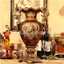 供应创意欧式陶瓷花瓶摆件工艺花瓶复古做旧欧式尊贵热卖