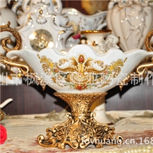 供应欧式陶瓷工艺品摆件饰品欧式工艺品批发欧式果盘大号