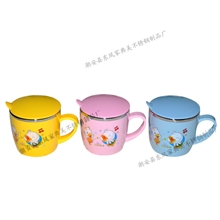 家典美婴儿餐具开心小鸭宝宝单耳训练饮水杯儿童直饮杯学饮杯