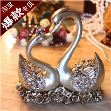 【淘宝爆款专供】欧式情侣天鹅新婚树脂礼品工艺品摆件BJ00100