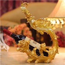 厂家欧式时尚创意家居树脂工艺品红酒架奢华金色凤凰酒架JJ003