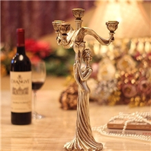 欧式树脂精美烛台四头侍女烛台婚庆用品圣诞蜡台ZT001