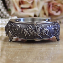 厂家直销欧式金属烟灰缸家居装饰品高档锌合金骑马烟灰缸酒店用品