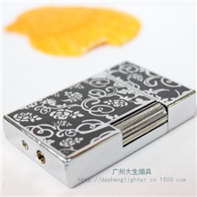 打火机厂家批发HLA3龙图腾朗声打火机金属边打侧打明火高档打火机