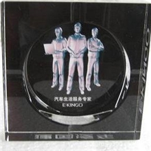 水晶烟缸/水晶礼品烟缸/个性定做-100毫米直方彩印