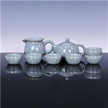 8头简易茶具套装功夫茶具茶道用品龙泉春韵青瓷创意礼品