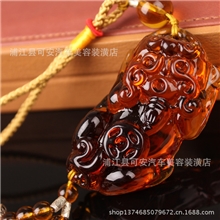 批发琥珀琉璃汽车挂件车内吊坠车载挂饰水晶平安符车上用品