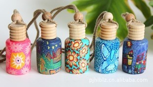 软陶挂绳精油瓶/香水瓶家居车载两用空瓶无香水含香水加0.5元