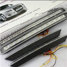 供应日间行车灯丰田皇冠锐志大功率led日行灯12灯带黄色转向