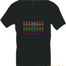 色彩丰富的EL发光T恤冷光T恤声控T恤广告T恤数码T恤音乐T恤