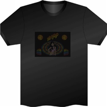 厂家批发魔力发光片音乐闪光发光车贴EL冷光T恤夜光T恤地摊热卖品