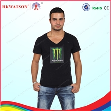 深圳厂家支持批发定制logo发光t-shirt大量提供