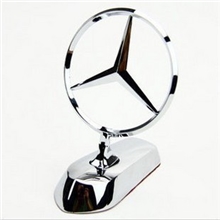 奔驰纯不锈钢金属车标奔驰立标豪华活动式不生锈厂家供货