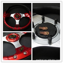 13寸PU汽车方向盘仿赛车方向盘改装方向盘红色