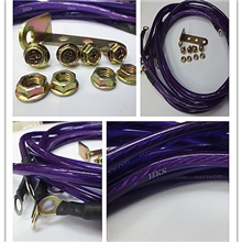 HKS汽车地线改装地线电瓶负极搭铁线加强地线紫色