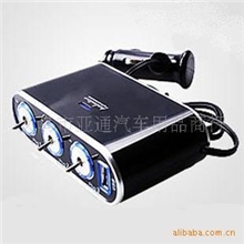 正品WF-0306一分三带灯带开关带USB点烟器车载点烟器12/24V通用