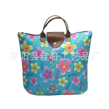 厂家供应牛津布皮革手柄购物休闲女士购物包