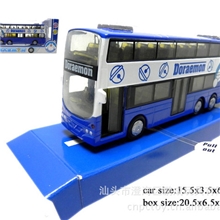 热销产品DA32065哆啦A梦合金双层巴士，叮当猫玩具车，智权玩具