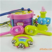 婴幼儿教具仿真乐器3C玩具小熊鼓铃铛喇叭套装C242