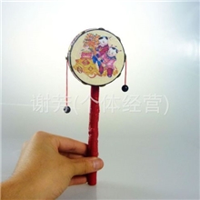 3C认证玩具19.4CM塑料拨浪鼓小吉祥鼓儿童婴幼儿玩具批发C240