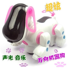电动机器狗狗灯光音乐万向轮电子宠物狗儿童益智玩具摇头摆尾