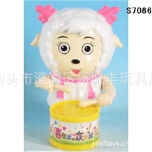 供应上链美羊羊打鼓,上链发条玩具敲鼓维尼熊/淘宝热销