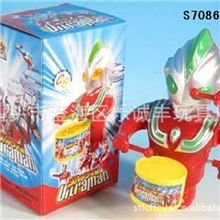 供应上链摇摆奥特曼打鼓上发条玩具,卡通上链狗
