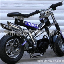 49cc迷你摩托车小刀郎双排气管普通手拉器小跑车小Q跑